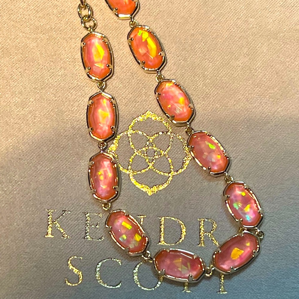 NWT Kendra Scott RARE & Retired Grayson Bracelet Iridescent Coral Illusion Gold! - Picture 15 of 16